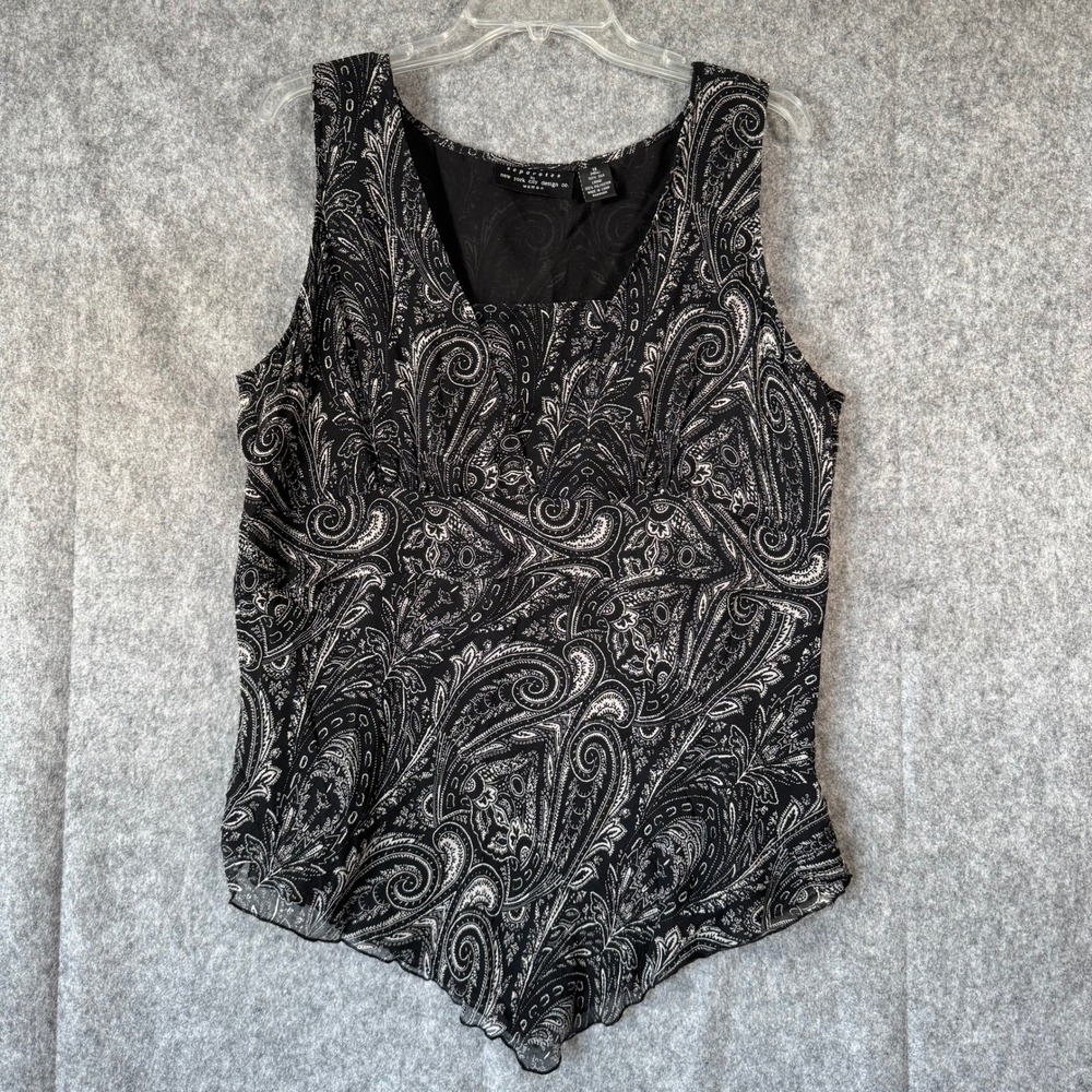 Y2K Separates Silk Paisley Sleeveless Top Womens 1X Fairy Babydoll Whimsigoth